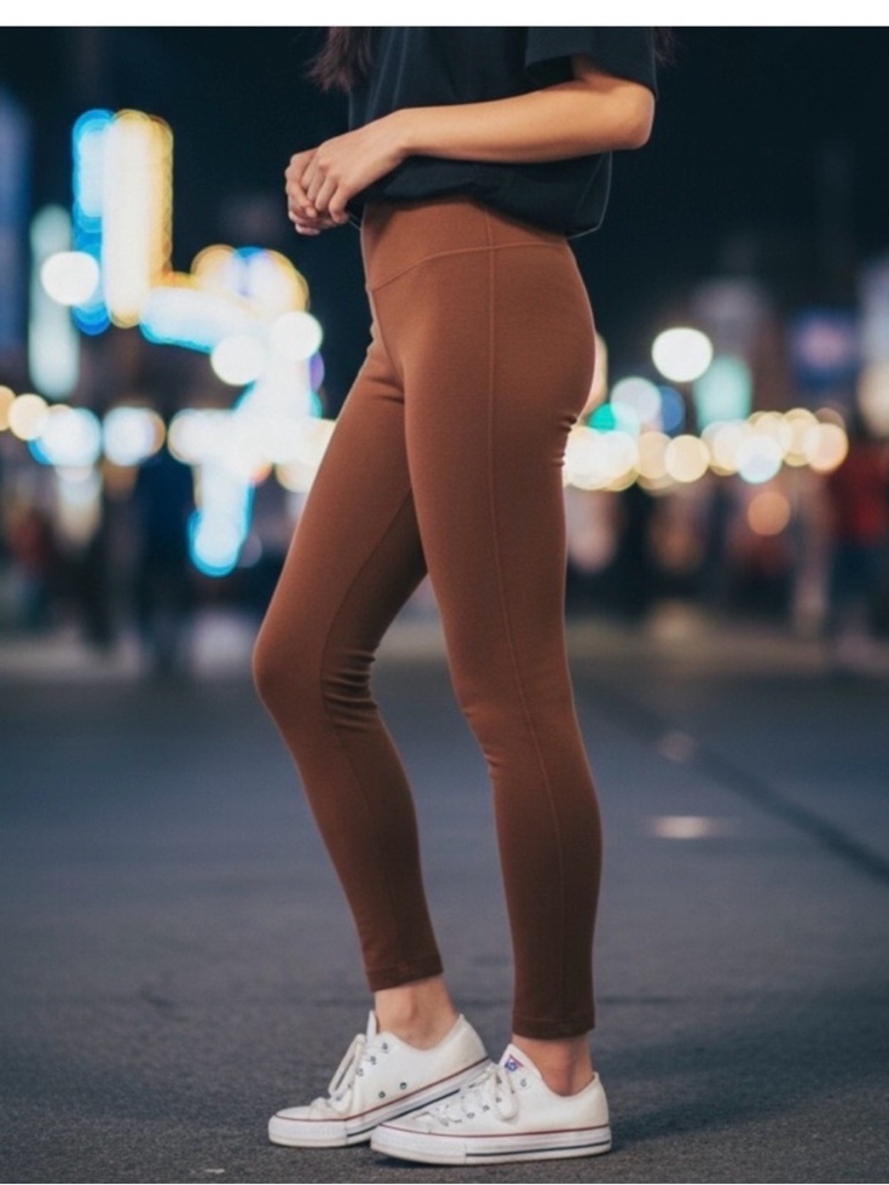 Forever 21 Extra Small High-Waist Brown Leggings